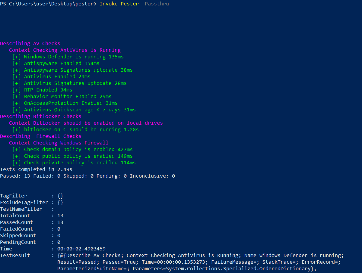 Pester BDD Passthru screenshot
