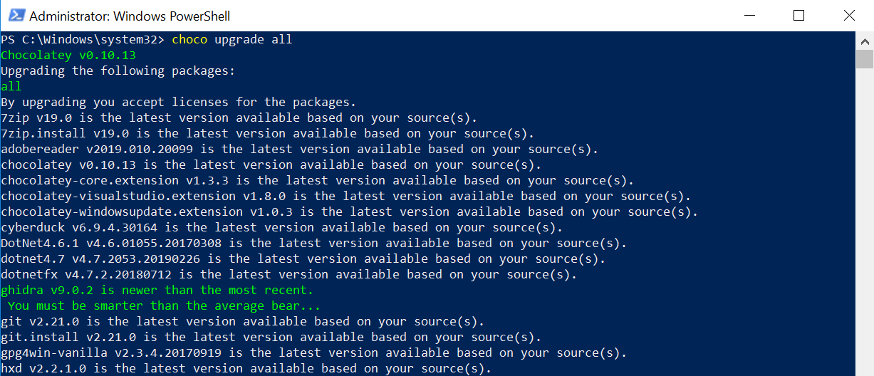 choco upgrade all