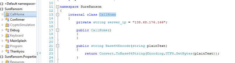 Call home IP matches the C2 address from earlier